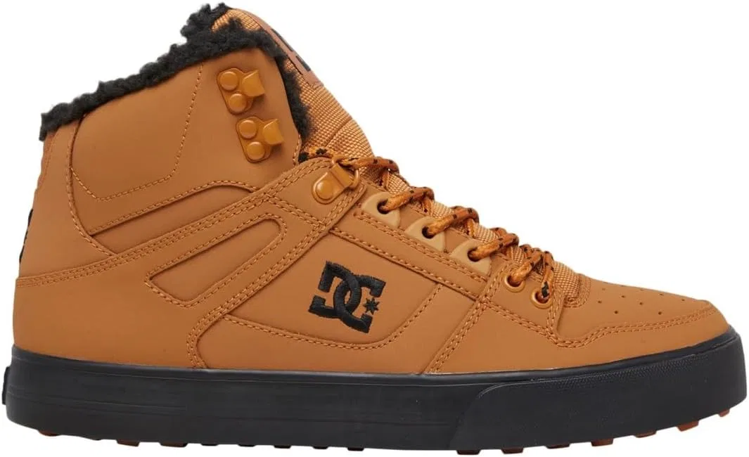 Мужские высокие зимние скейтбордные кроссовки DC Shoes Pure High Top Wc, 2-Wheat Black — фото 3