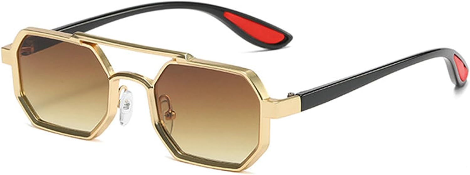 

Винтажные квадратные солнцезащитные очки-пилот в стиле 70-х годов, женские и мужские, с двойной перемычкой, металлические панк-очки, многоугольные солнцезащитные очки helena, C8