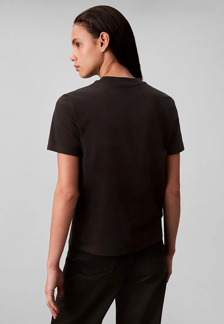 Футболка, 2 шт., хлопок, Calvin Klein Jeans, ярко-белый/черный — фото 2