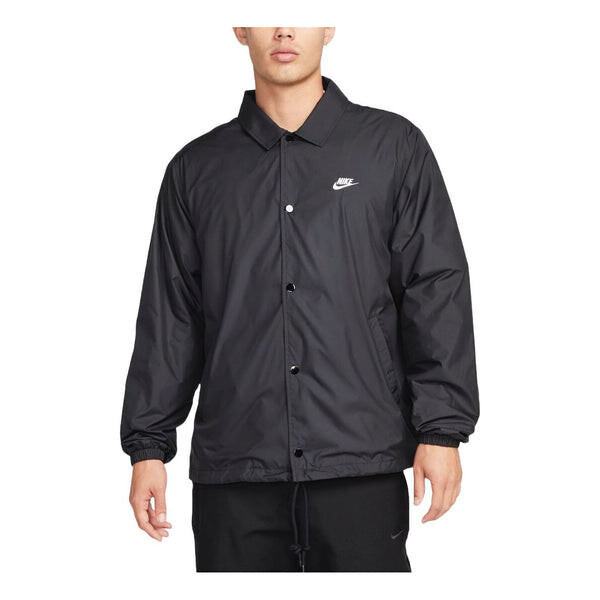 

Куртка club coaches' jacket asia sizing 'black white' Nike, черный
