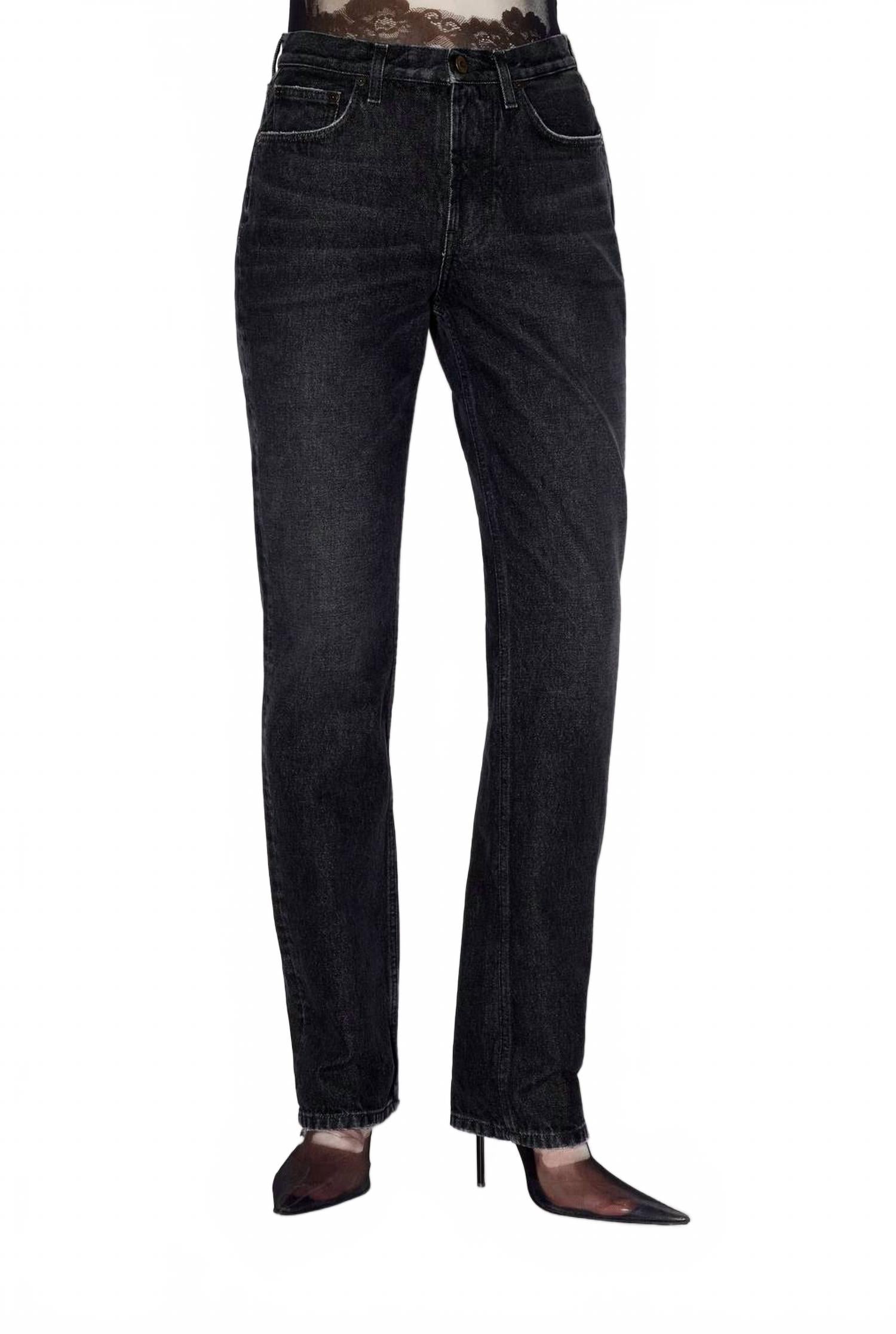 

Джинсы с кожаным карманом в винтажном черном цвете Jean Paul Gaultier