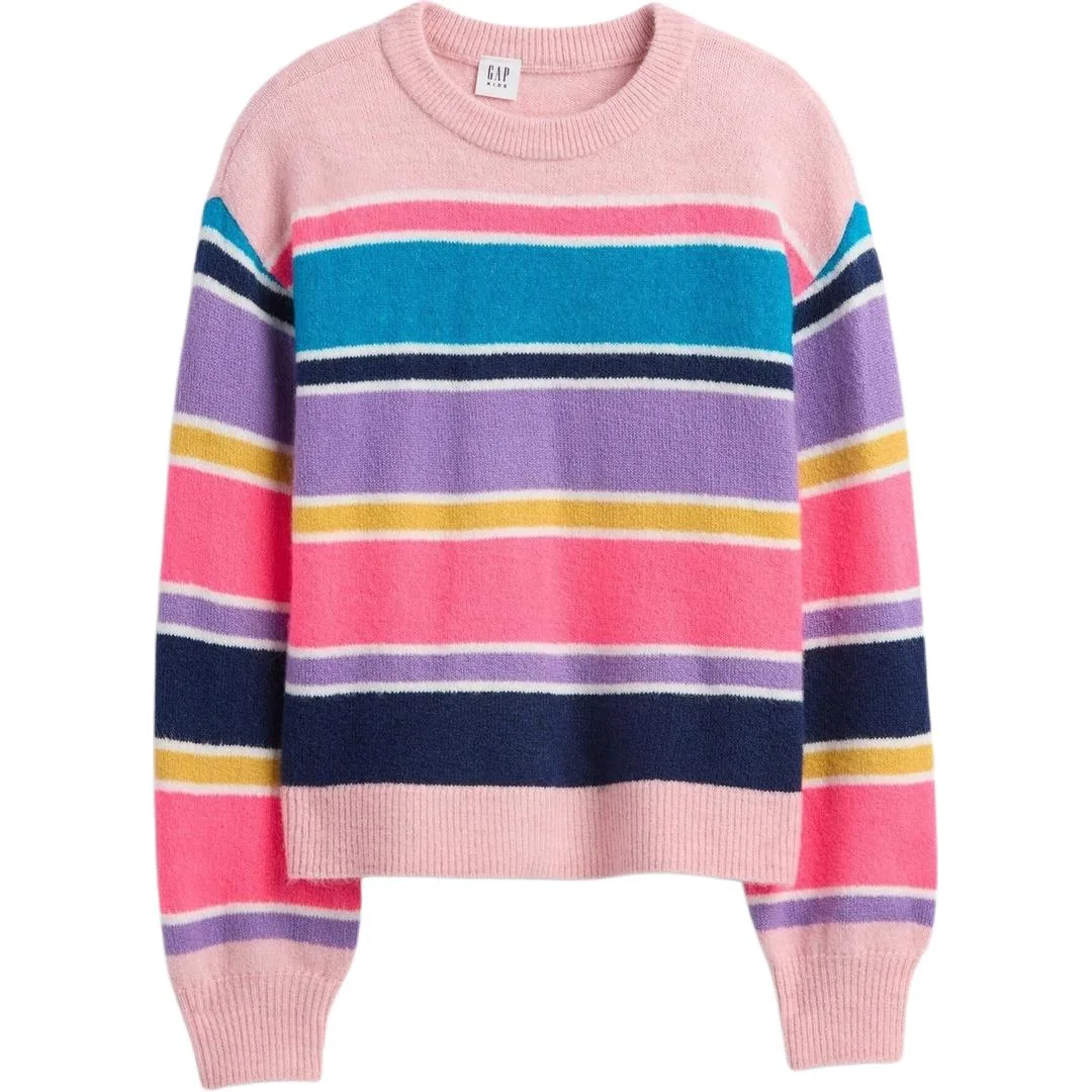 Детский свитер с круглым вырезом GAP, Multicolor Stripes