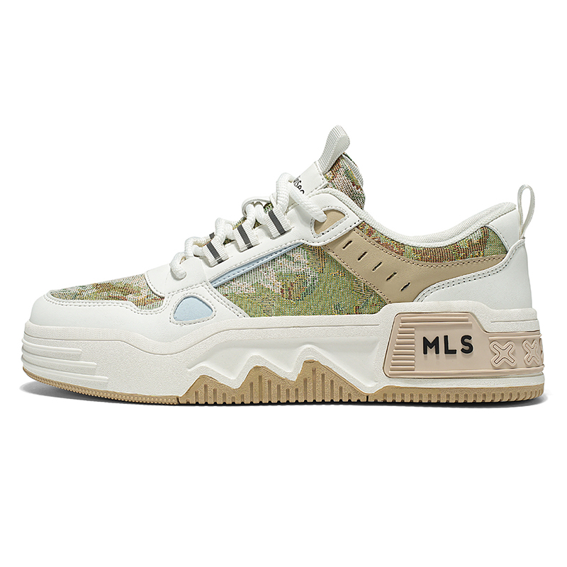 

Mulinsen Легкие мужские скейтерские кеды низкие бежево-зеленые, цвет Beige Green