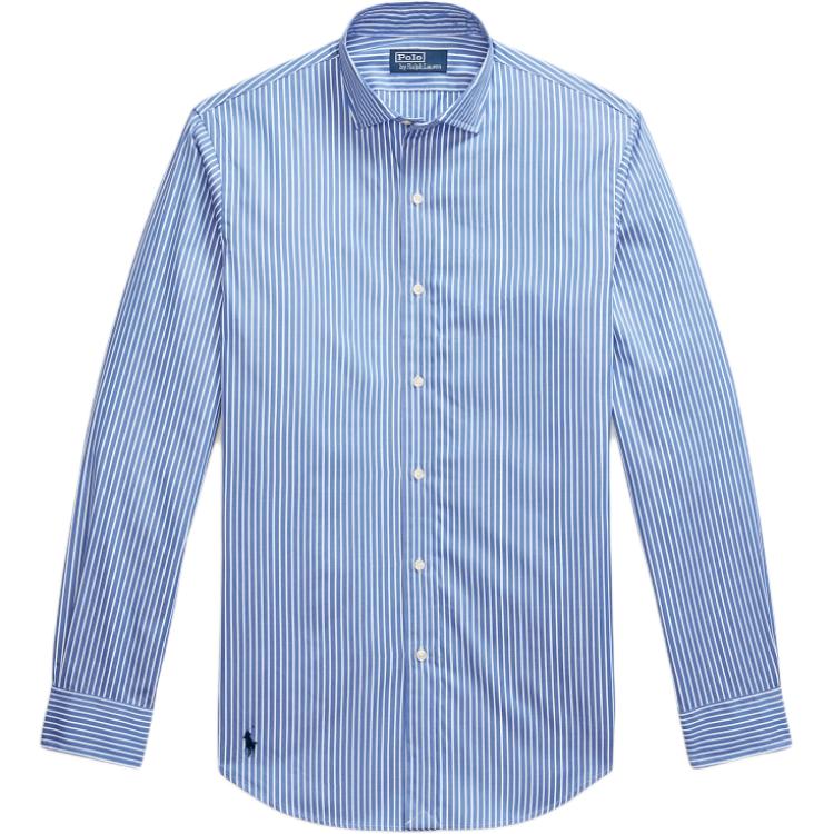 

Полосатая хлопковая рубашка Polo Ralph Lauren, синий