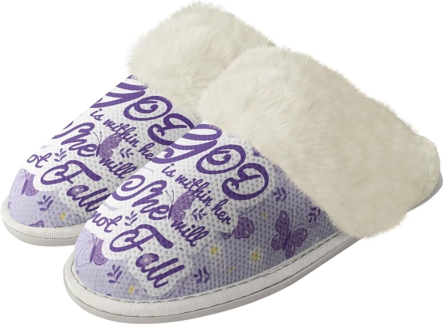 

Женские пушистые тапочки xixirimido с искусственным мехом, мужские противоскользящие домашние тапочки для дома и улицы, Butterfly Print