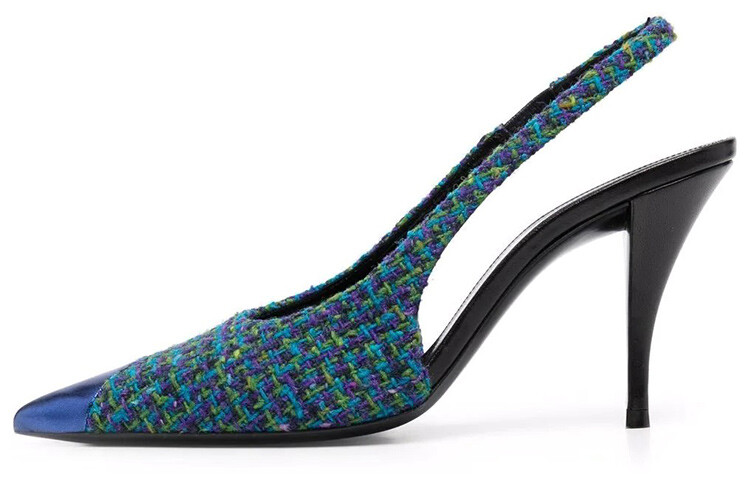 Туфли женские Saint Laurent Vesper на высоком каблуке, синий