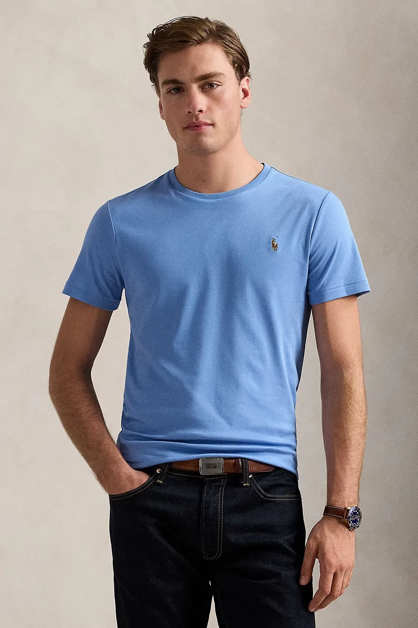 

Хлопковая футболка Polo Ralph Lauren, синий