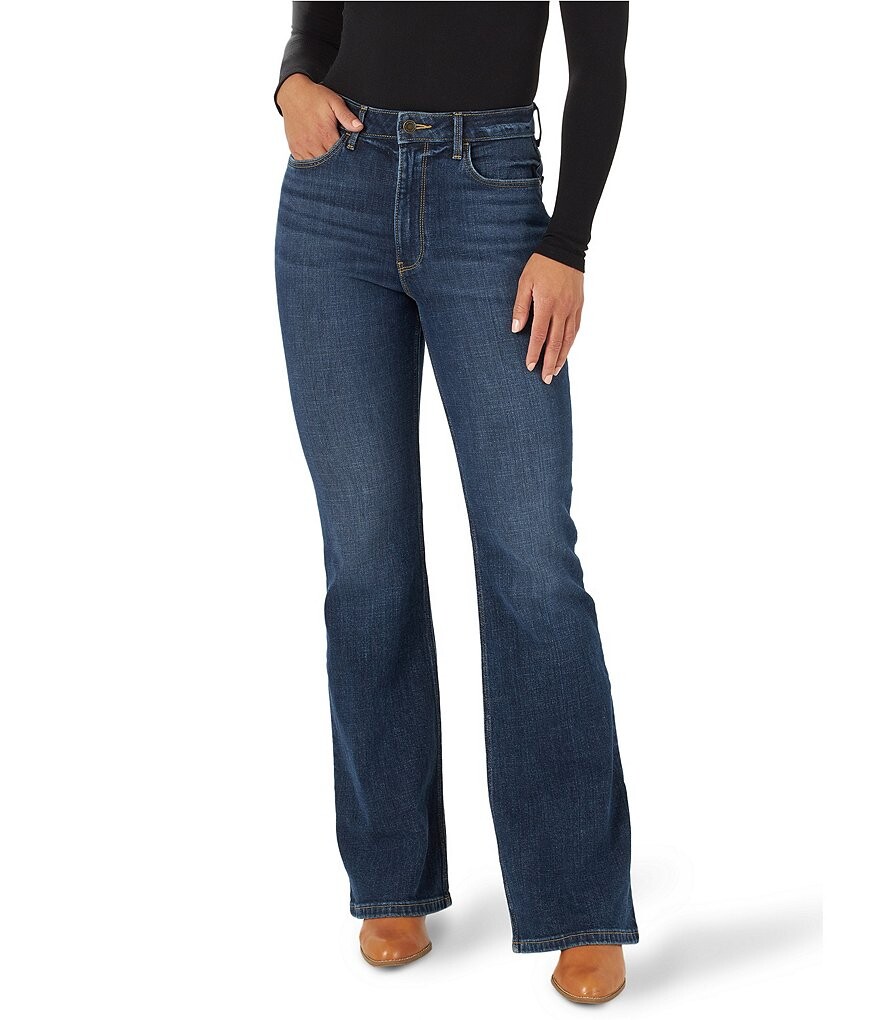 

Джинсы-клеш Wrangler с высокой посадкой Fierce Flare, синий