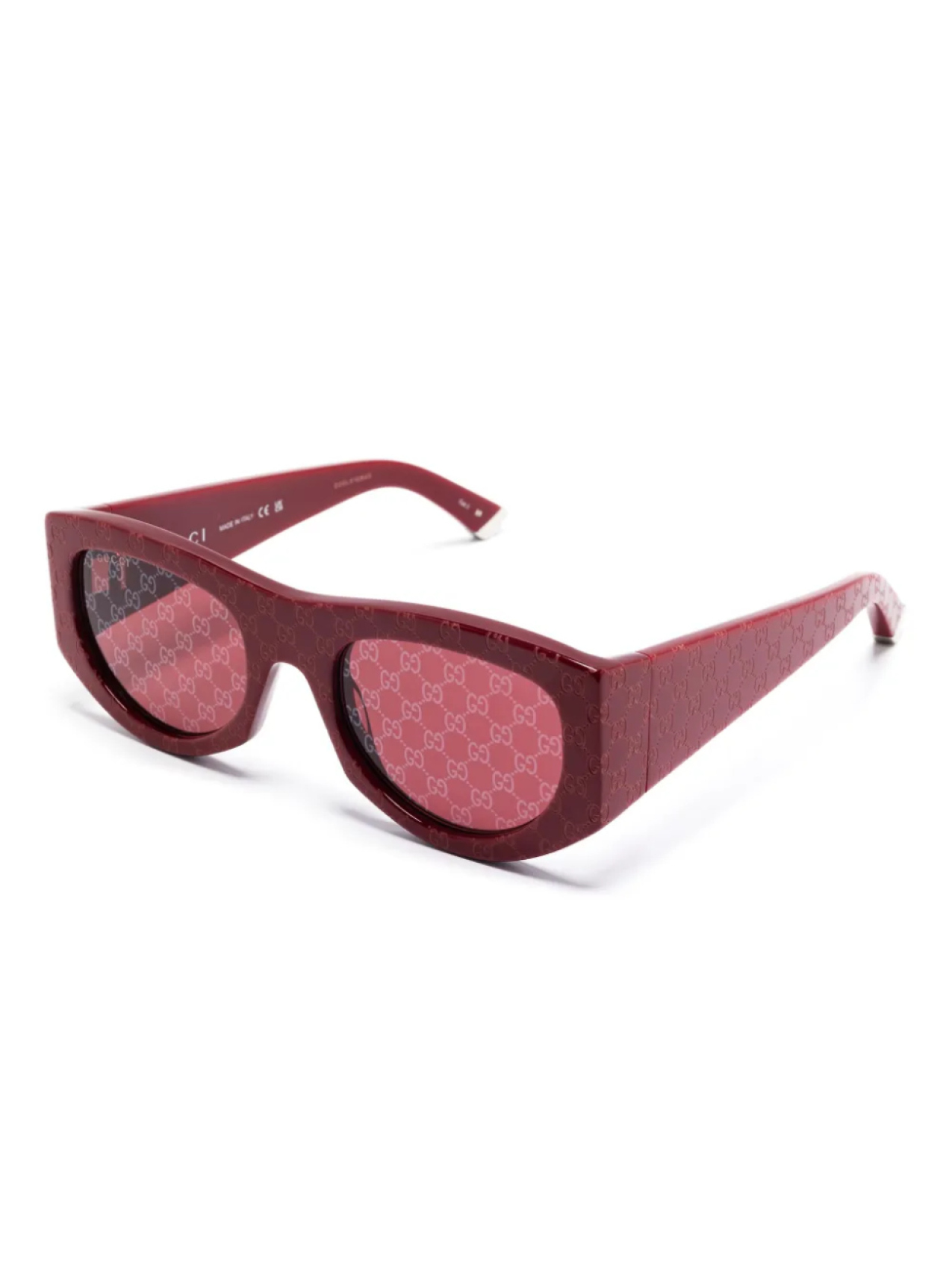 Gucci Eyewear солнцезащитные очки в геометричной оправе, красный — фото 2