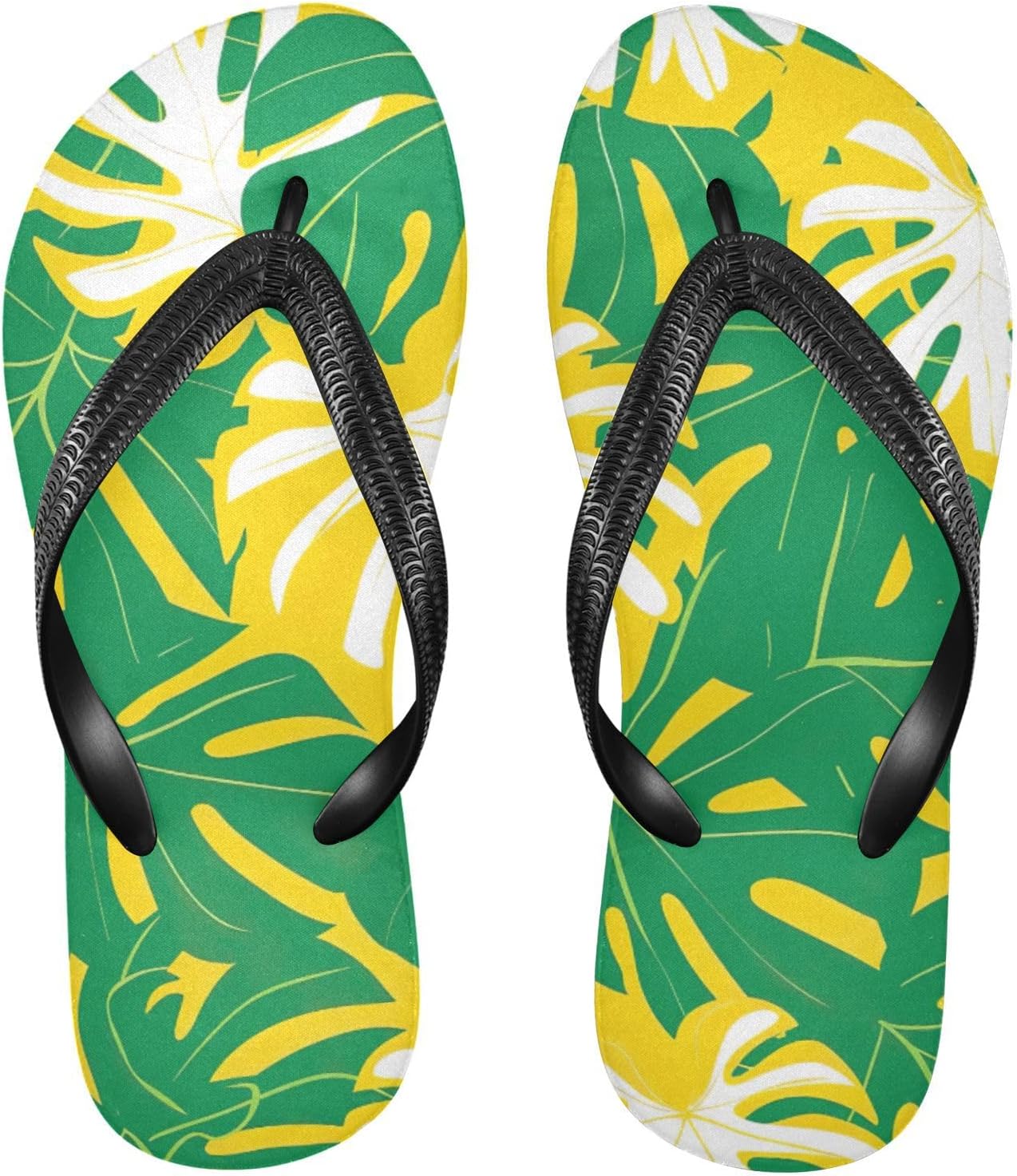 

Пляжные летние сандалии Green Palm Leaf желтого цвета для женщин и мужчин, шлепанцы для душа Kfbe