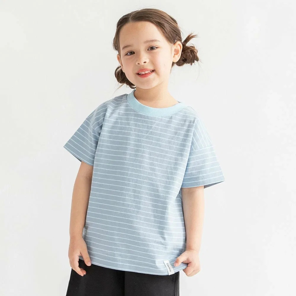 Однотонная футболка с коротким рукавом в полоску Branshes, Blue-gray