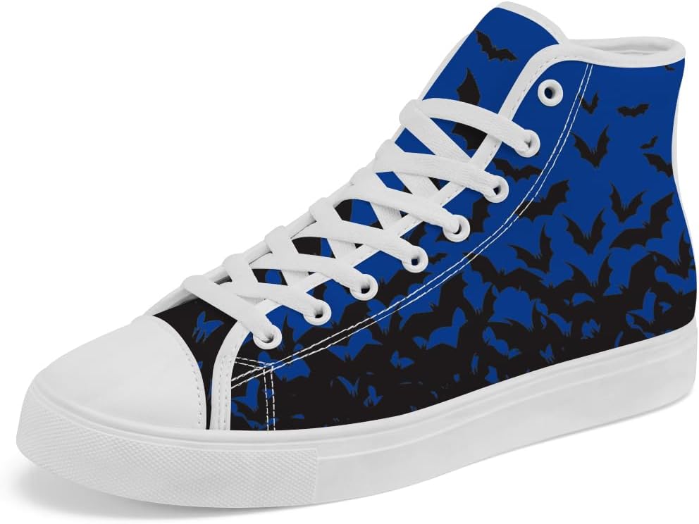 

Высокие кеды из канвы для женщин и мужчин Бэт высокие кроссовки на шнуровке повседневные Chebing, синий