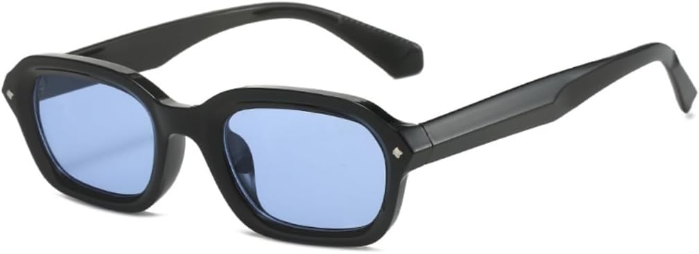 

Солнцезащитные очки с защитой UV400 | Маленькая оправа, заклепки, цветные линзы | Для женщин и мужчин, для занятий спортом на открытом воздухе и вождения DSVIGF, Black Blue