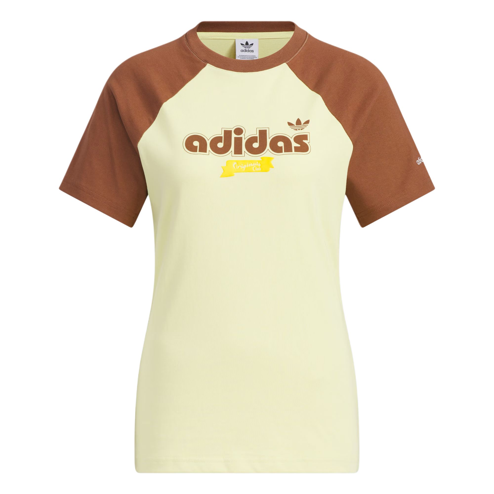 

Adidas Originals Футболка с рукавом реглан женская Powder Yellow/Soft Brown, Коричневый, Adidas Originals Футболка с рукавом реглан женская Powder Yellow/Soft Brown