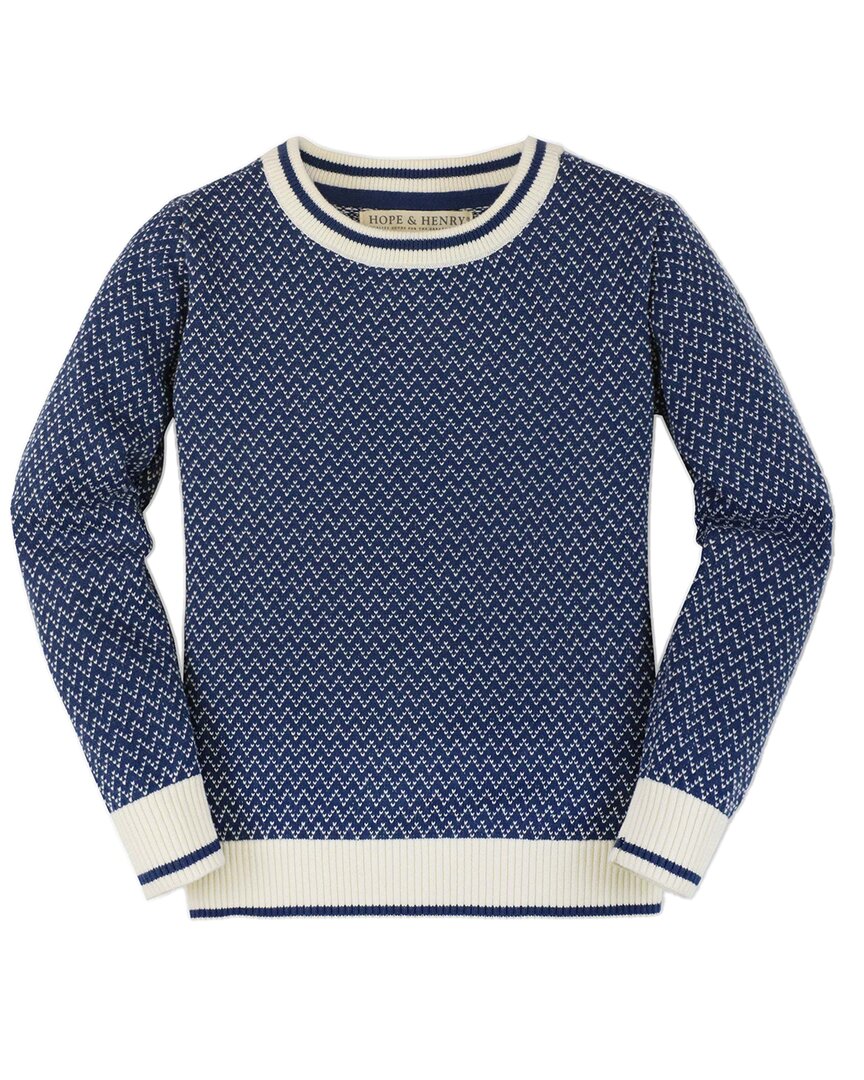 

Текстурированный свитер в елочку Hope & Henry, синий
