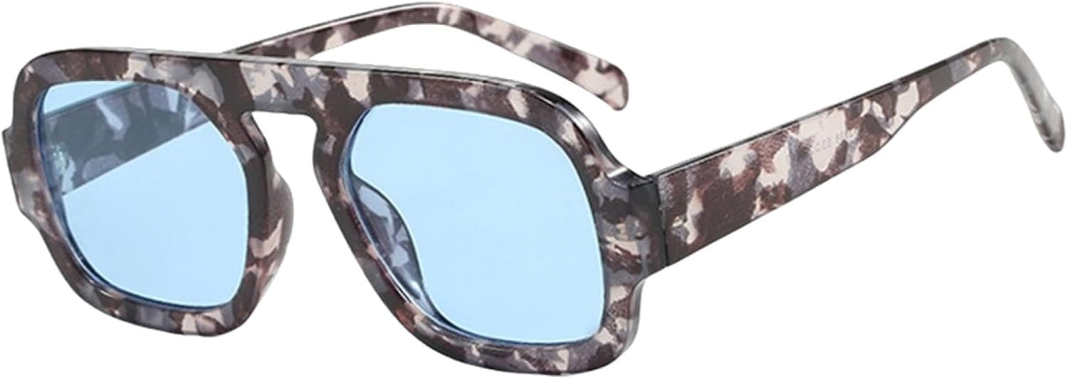 

Женские солнцезащитные очки черного и коричневого цвета в модной толстой оправе, роскошные женские очки с плоской верхней частью, защита от УФ-излучения UV400 generic, Gray Flower Blue