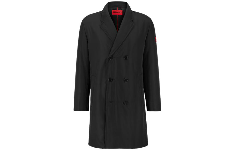 

HUGO BOSS Мужской тренчкот FW22, черный