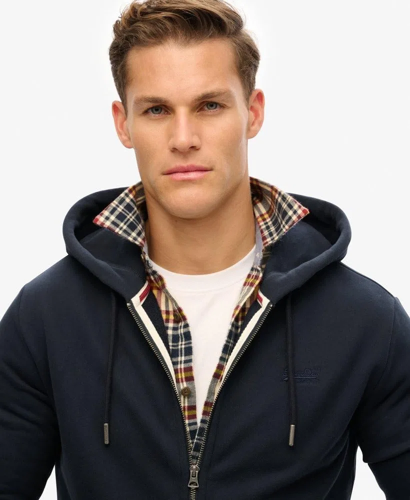Мужская толстовка Superdry Essential Logo на молнии, цвет Varsity Grey Grindle — фото 3