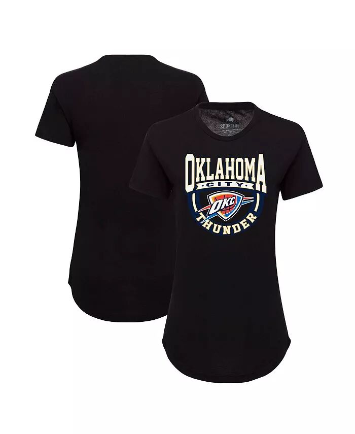 

Женская черная футболка Oklahoma City Thunder Phoebe Super Soft Tri-Blend Sportiqe