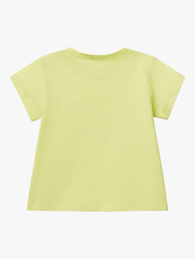 Детский топ с коротким рукавом и логотипом из хлопка Benetton, Lime — фото 2