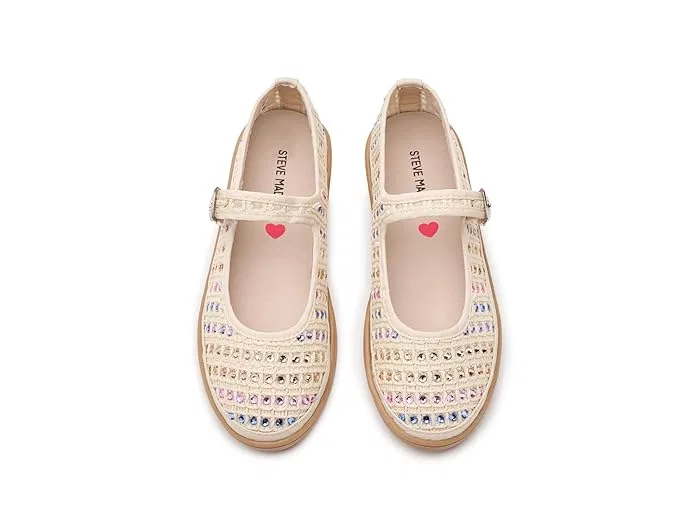 Туфли балетки с ромбовидным узором Roree Steve Madden Kids, Natural — фото 3