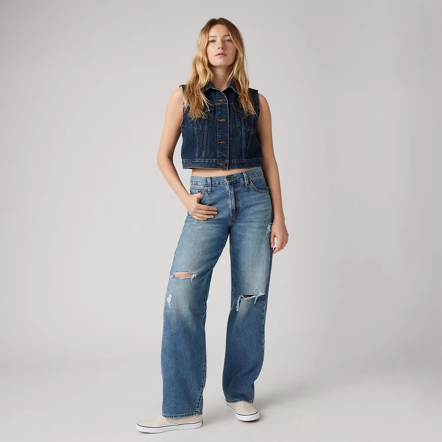 

Мешковатые женские джинсы «папа» Levi's, цвет She Said Why - Dark Wash