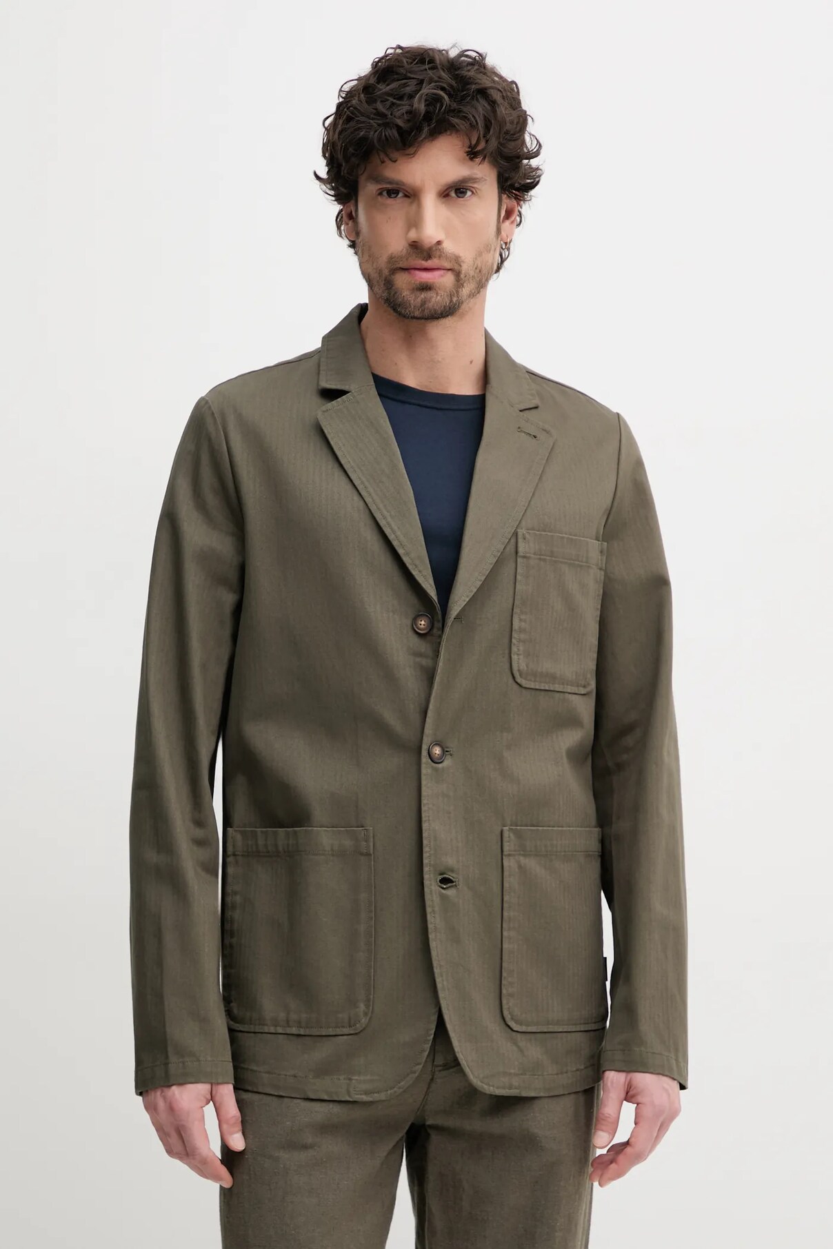 

Куртка-хлопок Bayview Herringbone Overshirt Barbour, зеленый