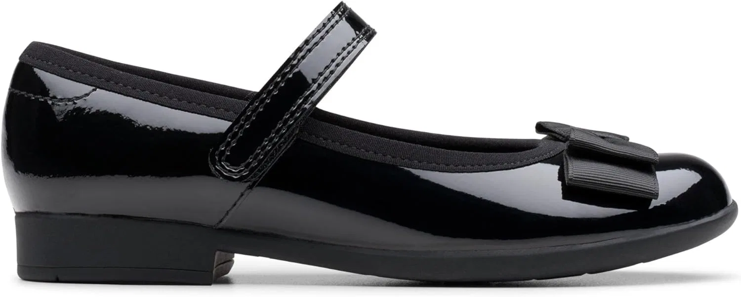 Балетки детские Clarks Scala Tap K, кожаные, на липучке, черные — фото 3