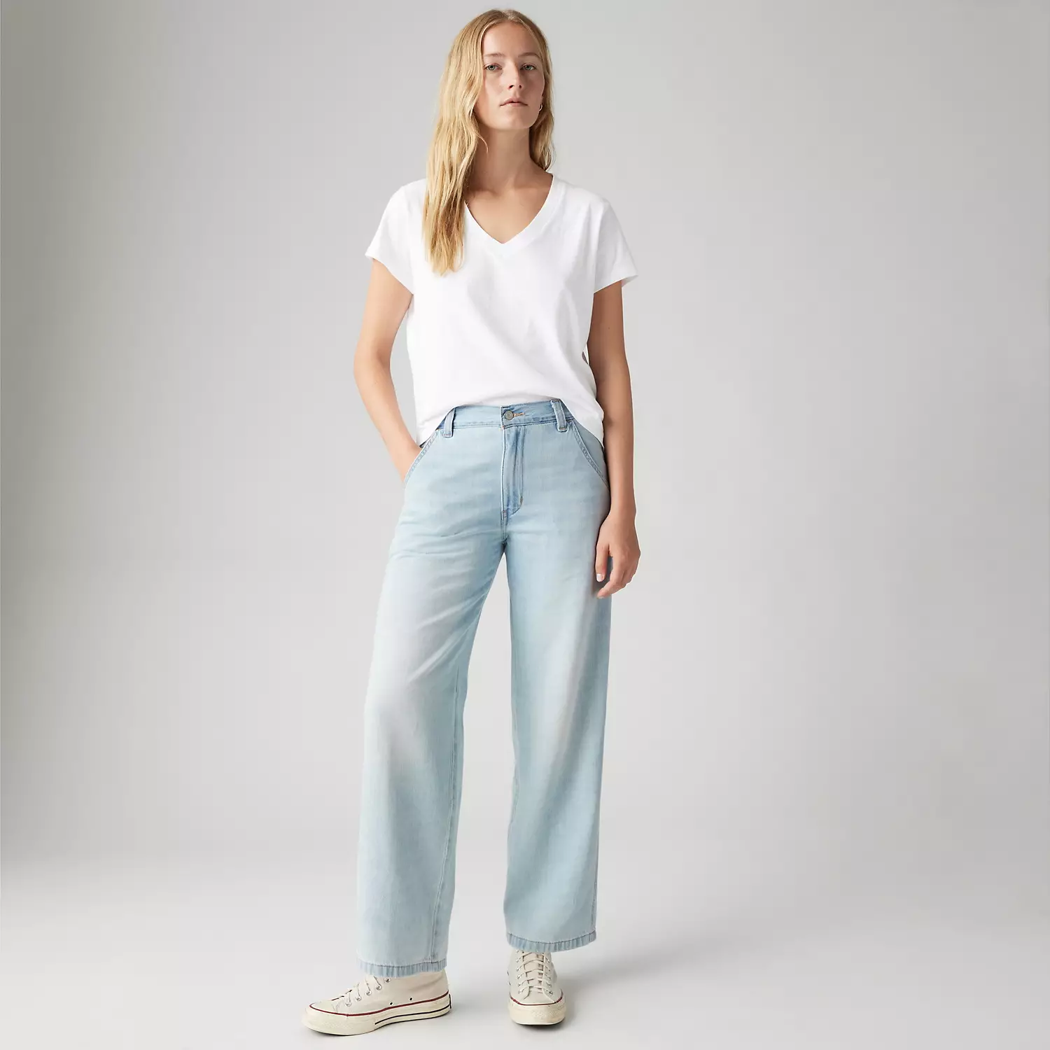 

Легкие женские джинсы Baggy Carpenter Linen+ Denim Levi's, цвет Luxury Trip - Light Wash