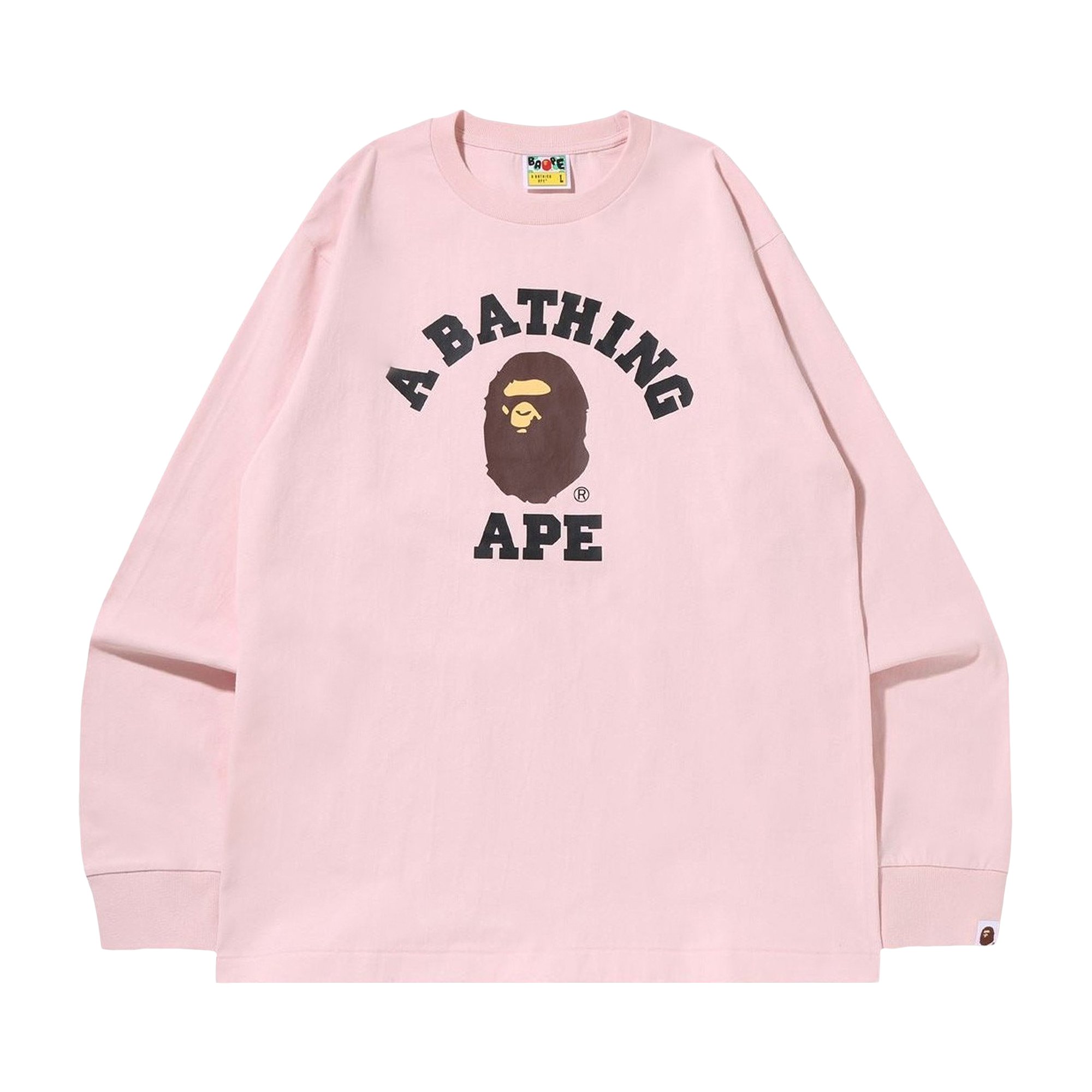 

Футболка с длинными рукавами BAPE College, розовая, Розовый, Футболка с длинными рукавами BAPE College, розовая