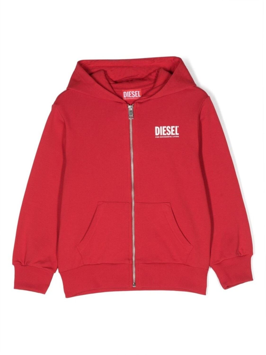 

Diesel худи на молнии с логотипом, красный