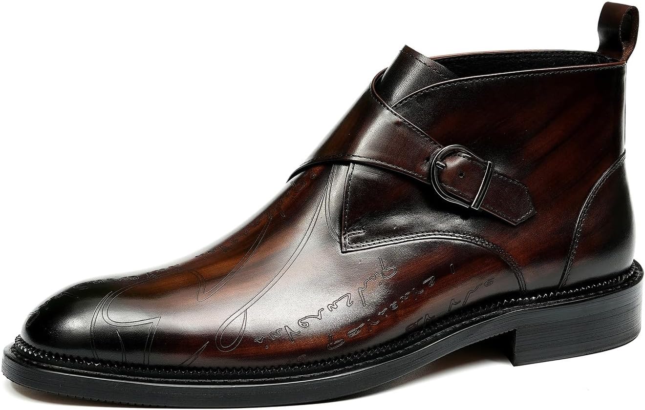 

Мужские ботинки Chelsea Santimon, повседневные, черные, официальные, ручной работы, из кожи, с пряжкой, модные, комфортные, ковбойские, для мужчин