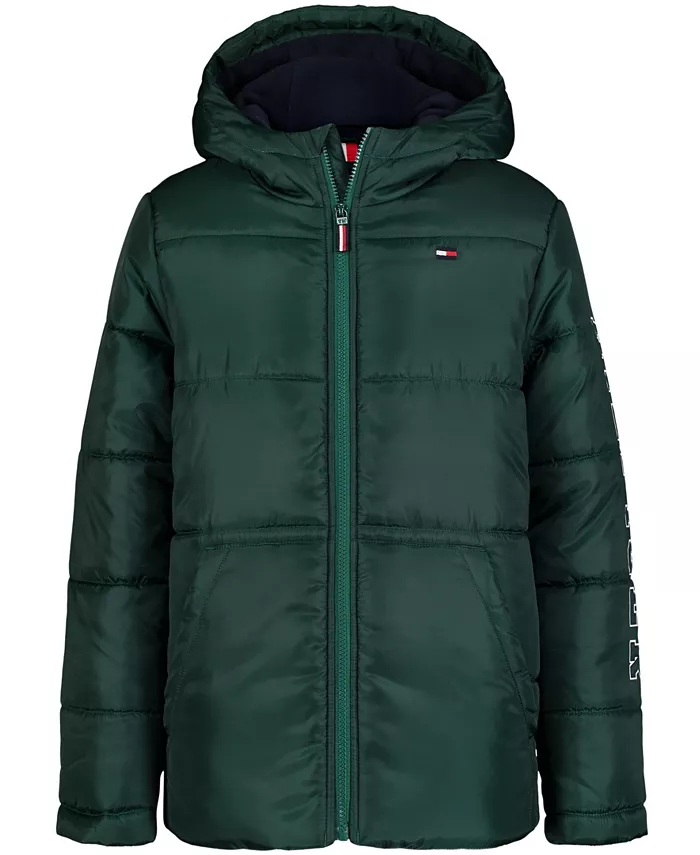 

Детская и мальчиковая утепленная куртка Hilfiger с принтом на рукаве Tommy Hilfiger, зеленый