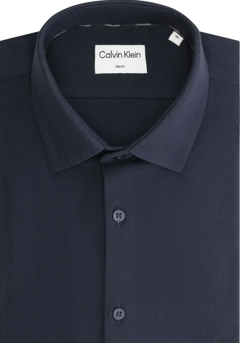 

Рубашка с длинными рукавами Calvin Klein "STRETCH PIQUE SOLID SLIM SHIRT", цвет Night Sky