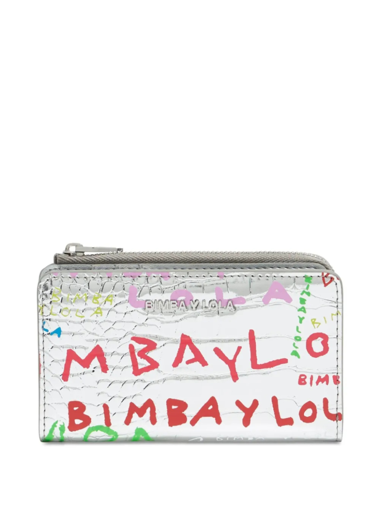 

Bimba y Lola кошелек с тиснением под крокодила, серебряный