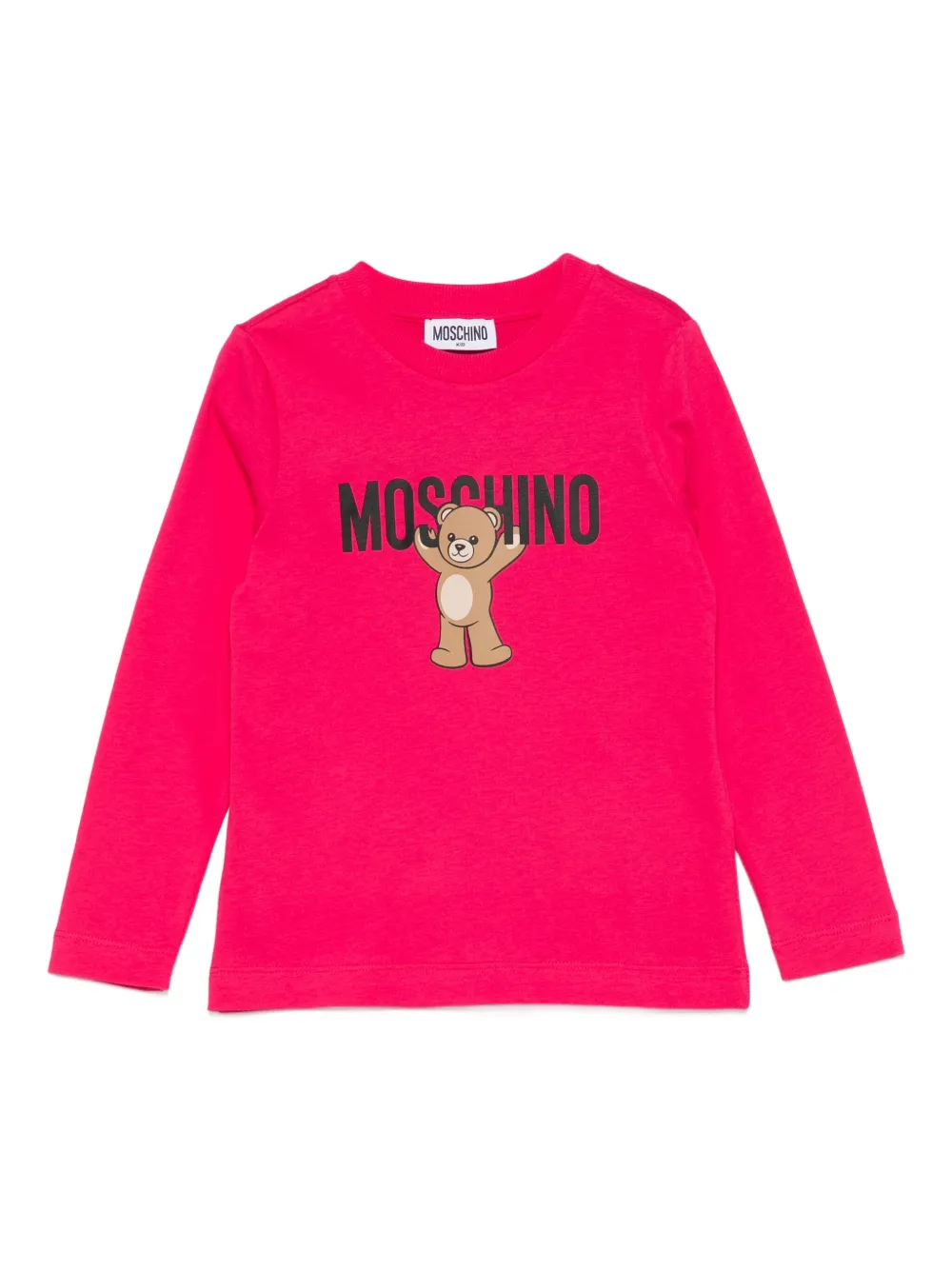 

Топ с длинными рукавами и принтом «тедди» Moschino Kids, розовый