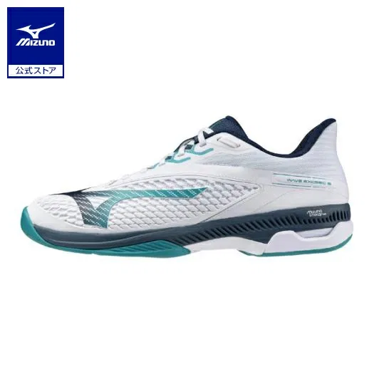 Теннисные кроссовки «Wave Exceed 6 Wide CS» от Mizuno, White X Navy