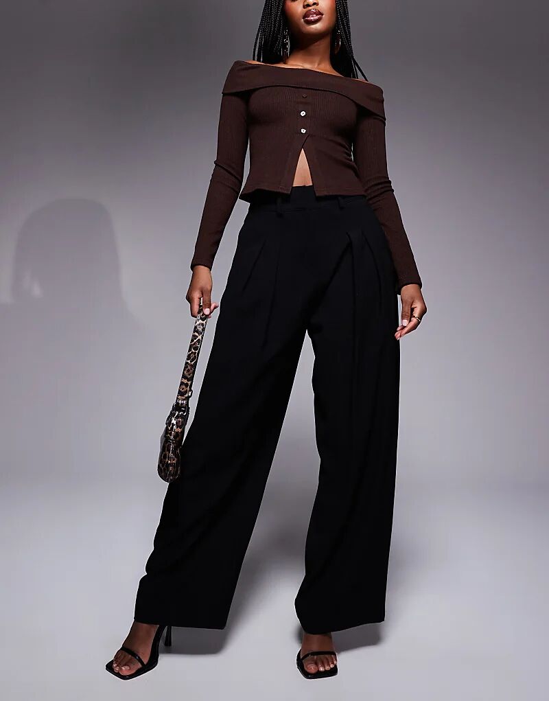 

Брюки широкого кроя черного цвета River Island
