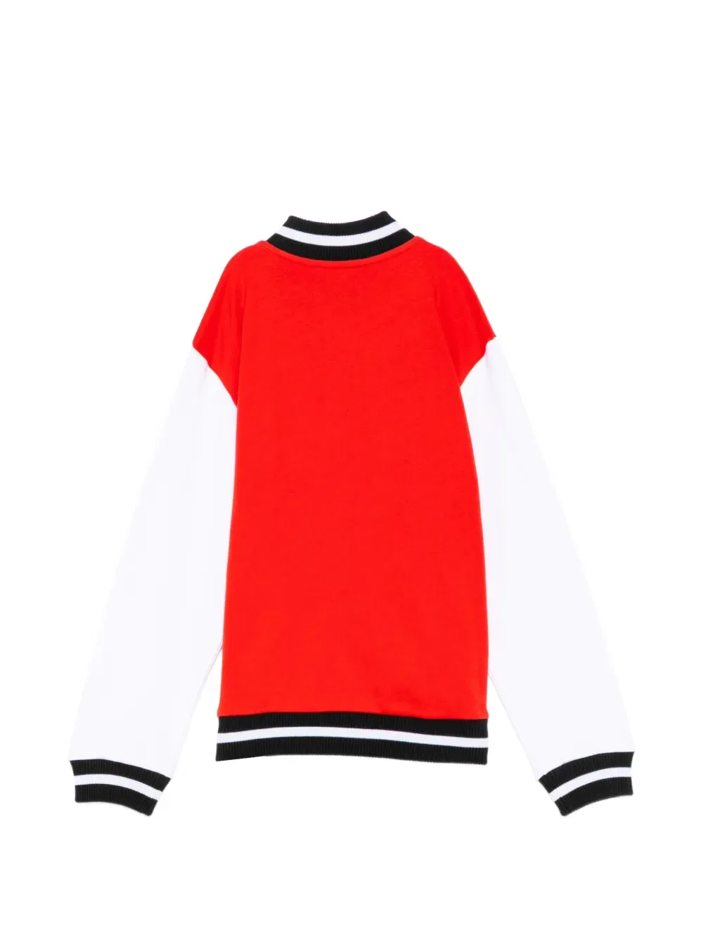 Двухцветная куртка с нашивкой в виде логотипа Balmain Kids, красный — фото 2