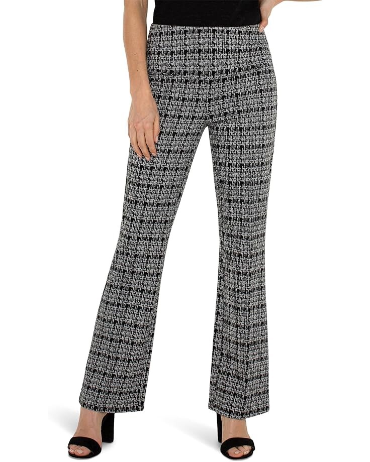 

Брюки Liverpool Los Angeles Pearl Full Length Flare with Pintucks Hi Rise Plaid Knit, цвет Black/Grey Plaid