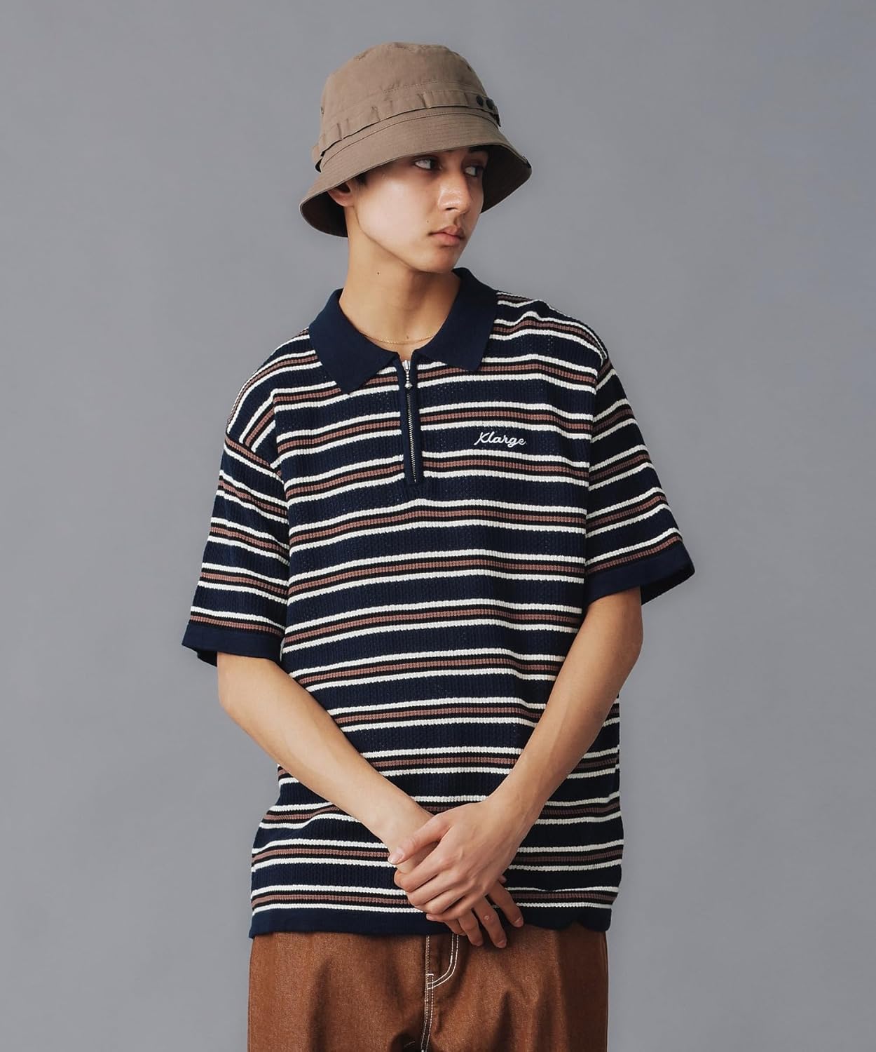 

Мужская полосатая трикотажная рубашка-поло Xlarge, темно-синий