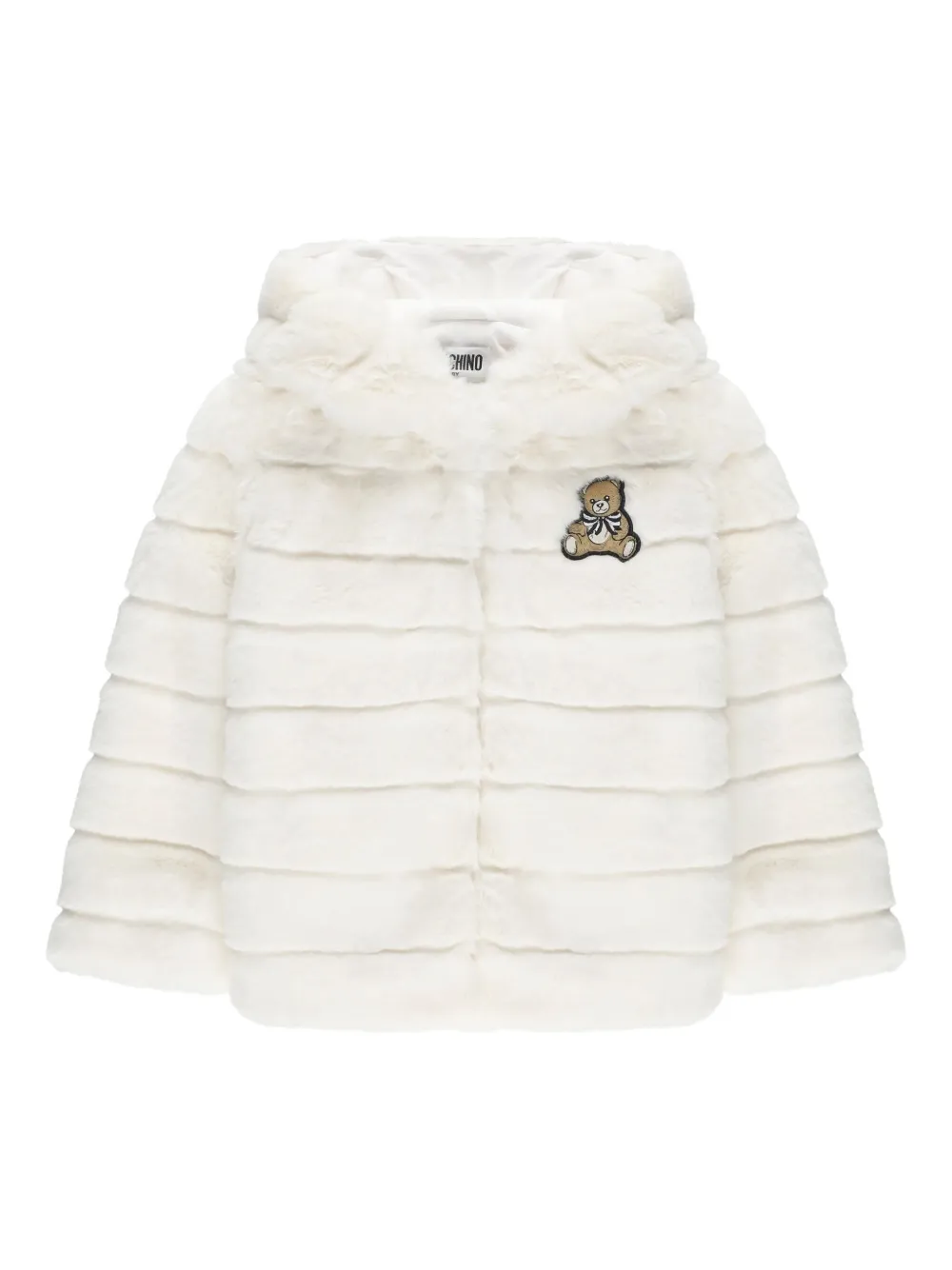 

Куртка с капюшоном и вышивкой в виде плюшевого мишки Moschino Kids, белый