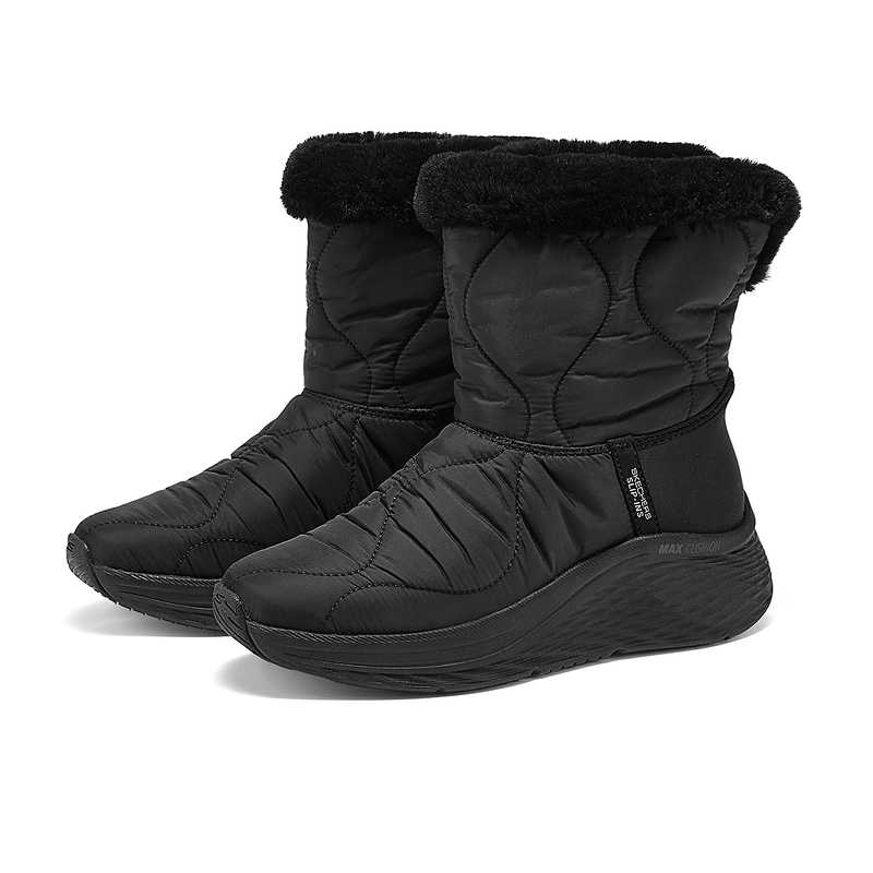 Зимние ботинки женские Skechers стеганые на платформе, черный — фото 3