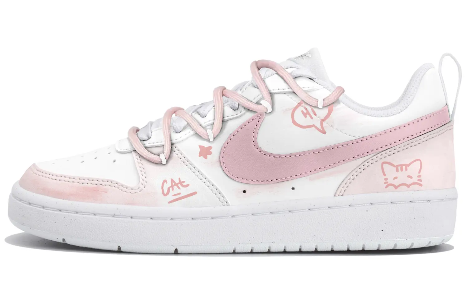 

Nike Кроссовки для скейтбординга Court Borough Pink Kitten Whispers Low top Kids' белые розовые
