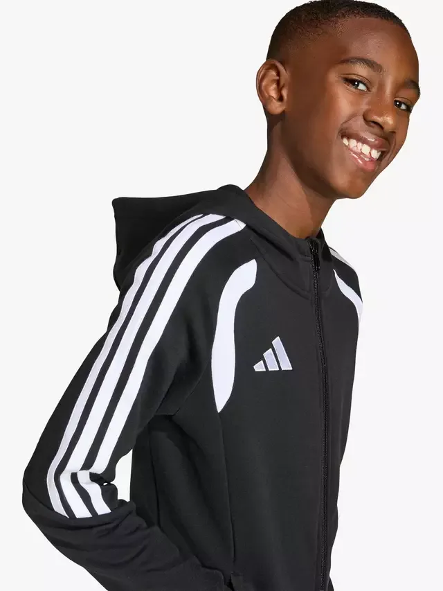 Детская толстовка на молнии Tiro26 League, черно-белая adidas — фото 4