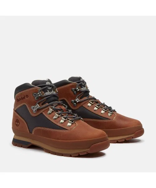 Ботинки Euro Hiker мужские Timberland из премиум-кожи, на шнуровке, тёмно-серые — фото 3