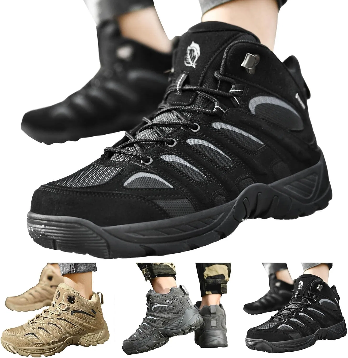 Кроссовки Herren - Männer Sport Schuhe Mode Muster Einfache Feste Farbe Bergsteigen Schuhe Dicke Sohle Bequeme Spitze Up Нескользящая повседневная обувь Schuhe Generic, Beige — фото 2