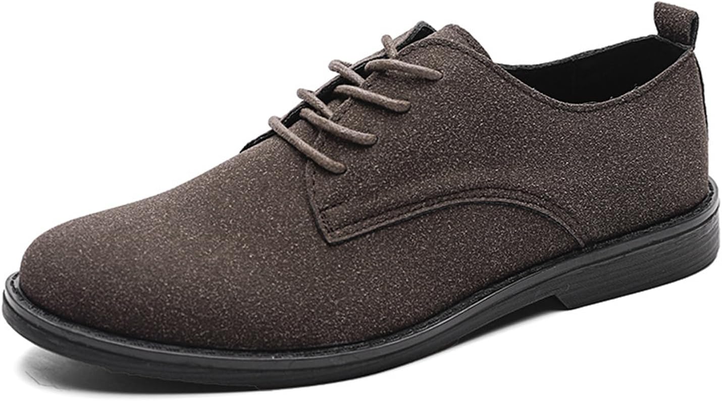 

Мужские классические деловые туфли-оксфорды NELSBREX из замши с низким каблуком, ретро с заостренным носком, с удобной подкладкой, противоскользящие, на шнуровке, коричневый
