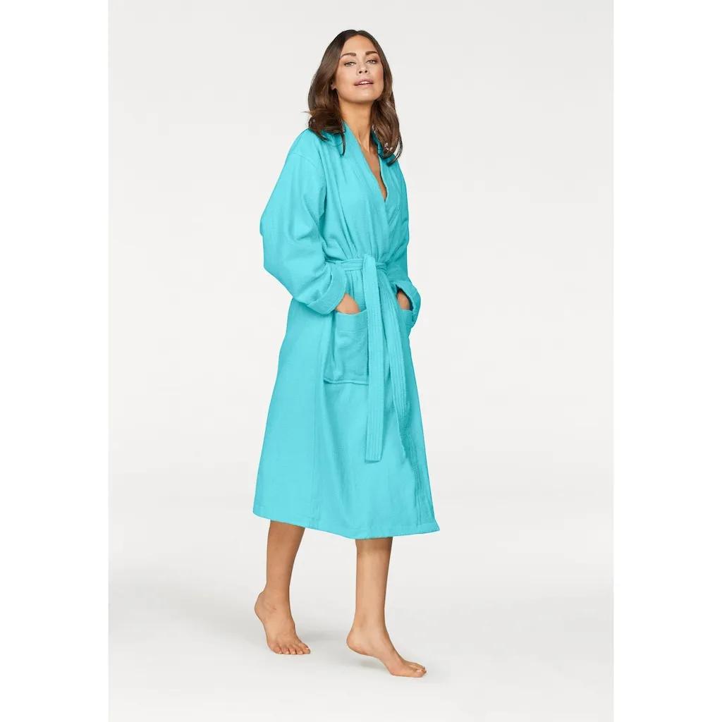 

Мой домашний унисекс-халат Travel, идеально для сауны и спа, гостиничный халат, утренний халат 1 шт., для женщин и мужчин, легкая ткань, длинный халат, размеры S-3XL My Home, бирюзовый