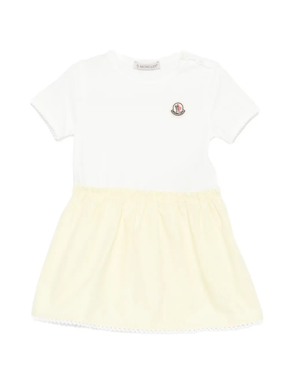 Платье со складками Moncler Enfant, белый